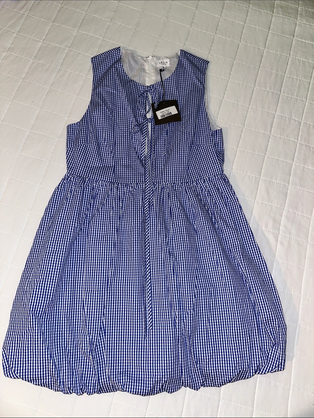 Le Lis Blue Gingham Tie-Front Sundress